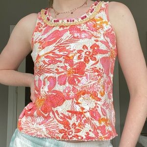 Colorful Tank With Bead Work